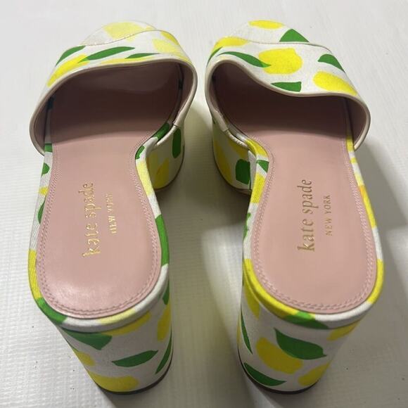 KATE SPADE NEWYORK IBIZA CANVAS LEMON PLATFORM SLIDE‎ SIZE 10 1/2 B - Picture 3 of 6